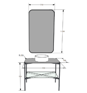 Консоль Salini Grazia 27G109 90см с зеркалом